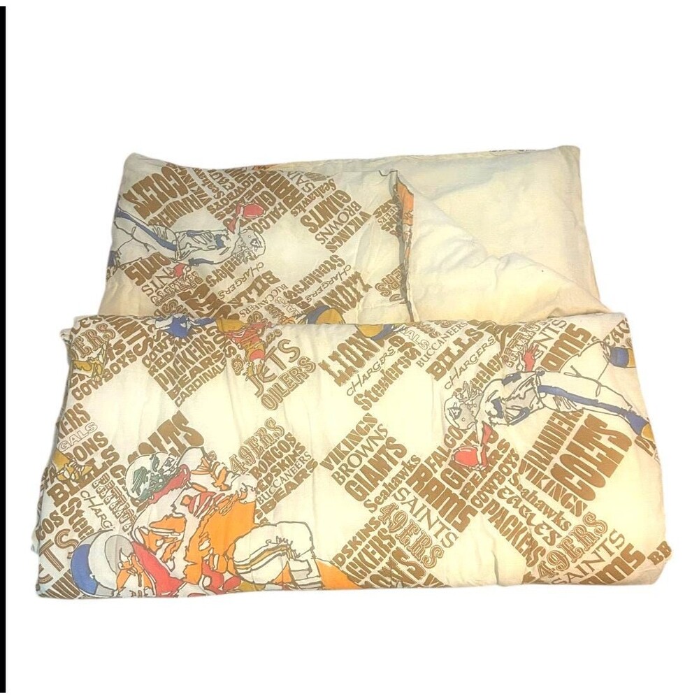Vintage NFL Sleeping Bag Adult 78x24 Multi Team 70s 80s Rare Retro
